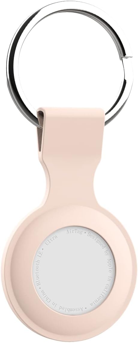Secure Holder mit Schlüsselanhänger aus Silikon kompatibel mit AirTag,A-Rosa